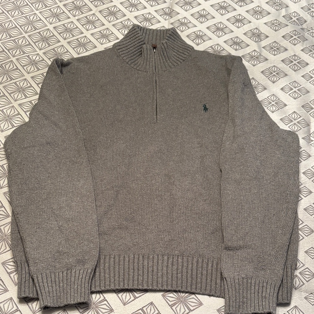 Polo Ralph Lauren Gray Quarter Zip Sweater